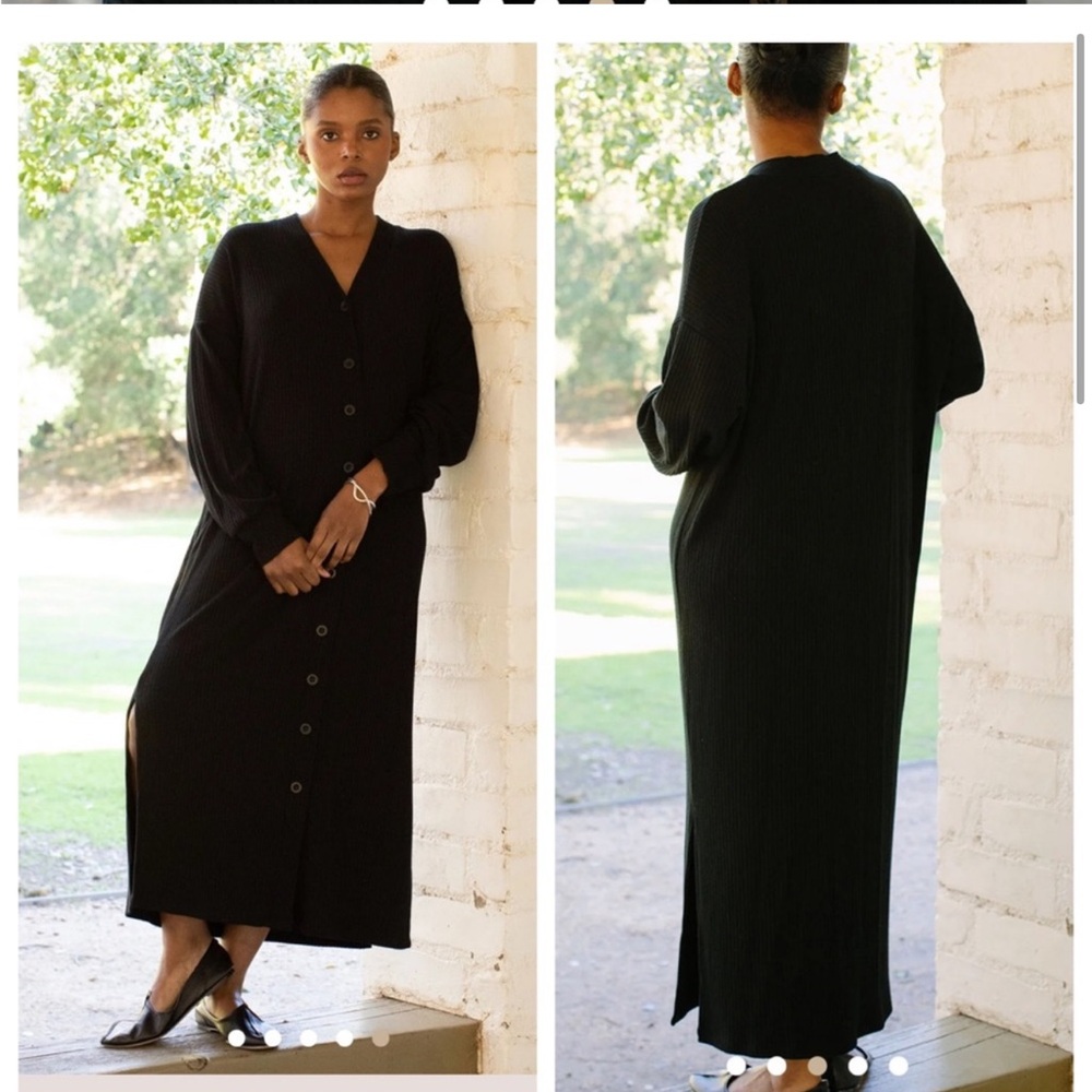 Rachel Pally Rib Long Cardigan Black Size XS EUC